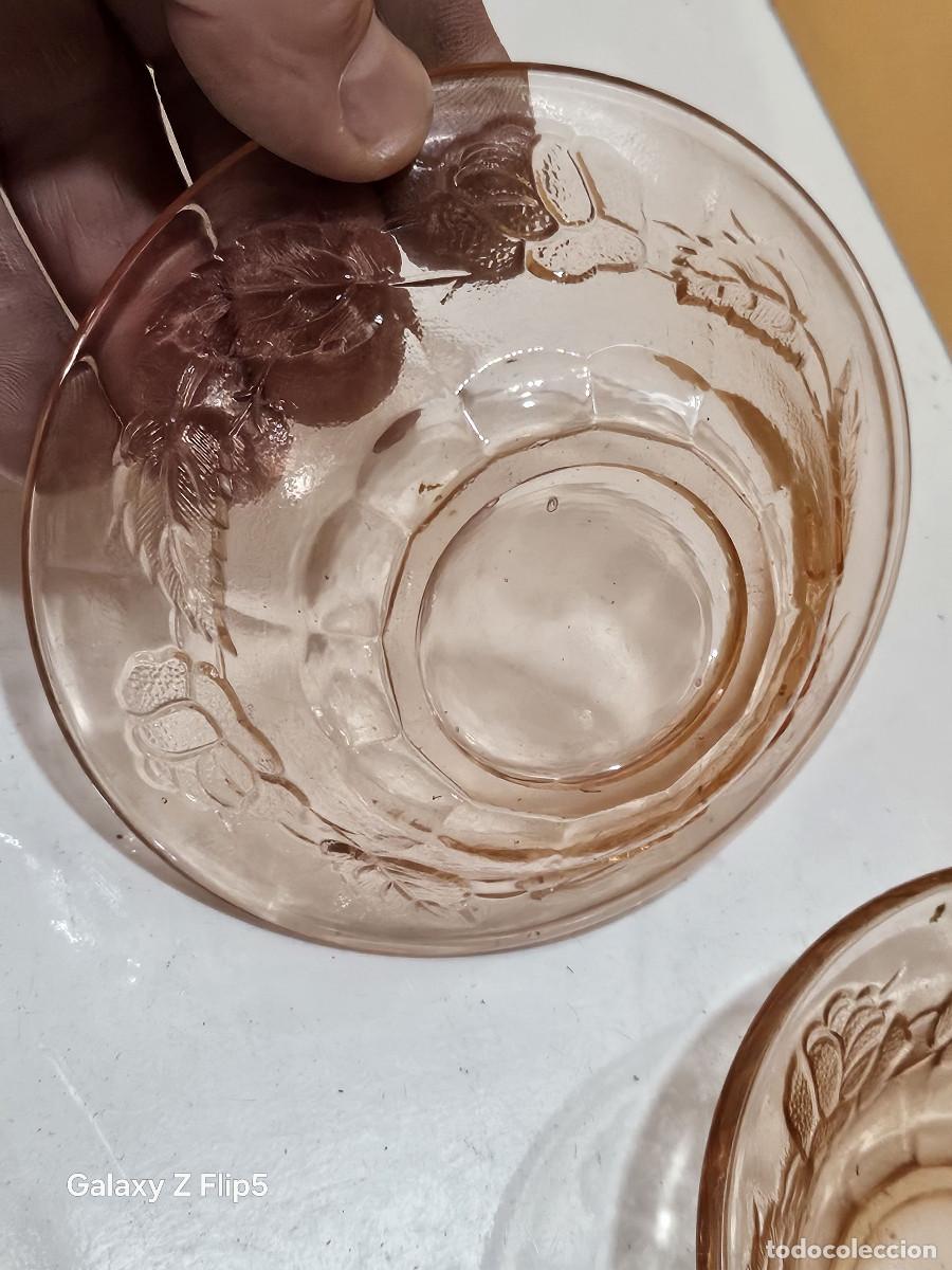Vintage: 2 cuencos de cristal rosa - Foto 3