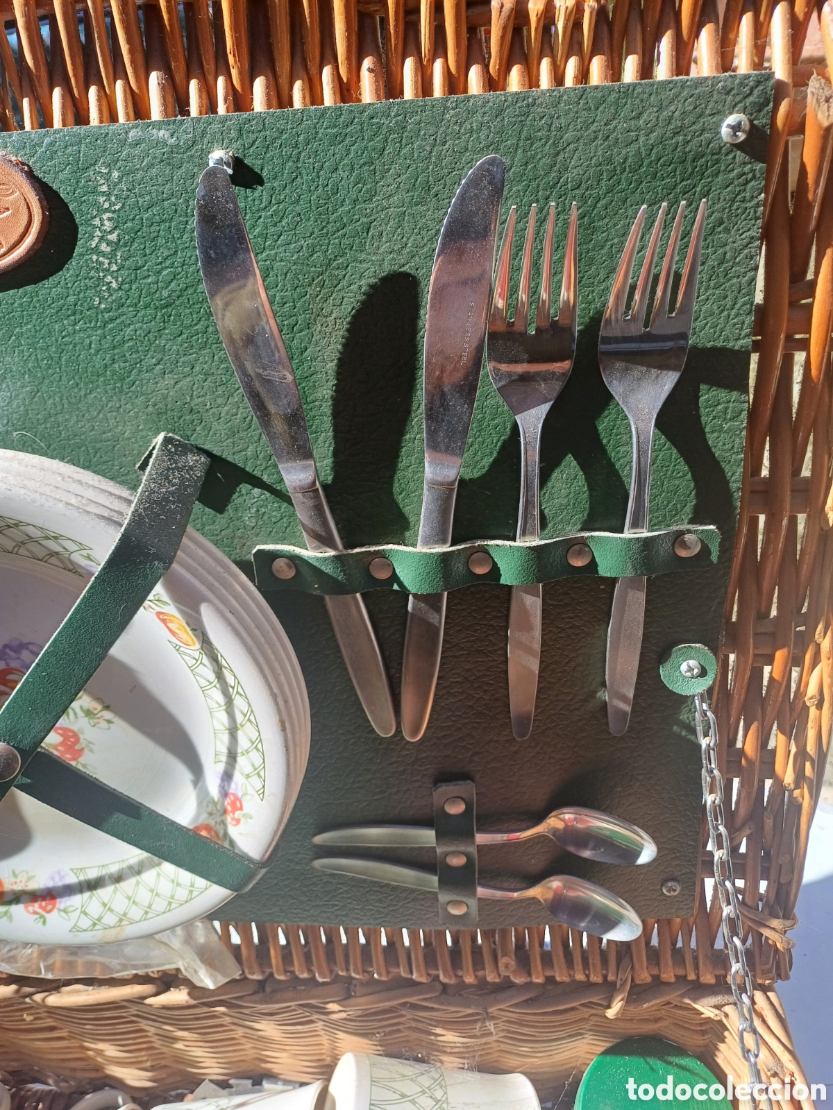 Vintage: Cesta picnic antigua - Foto 5