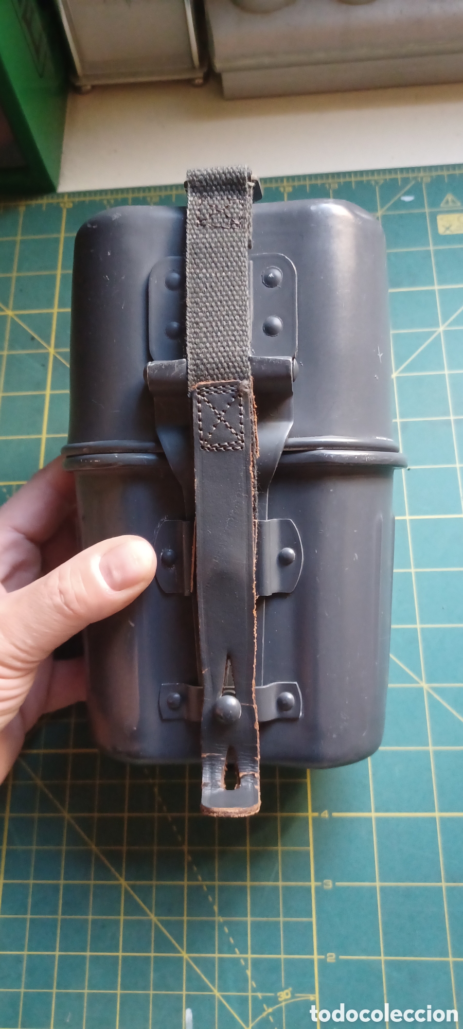 Vintage: Cantimplora alemana aluminio RDA y cazo - Foto 2