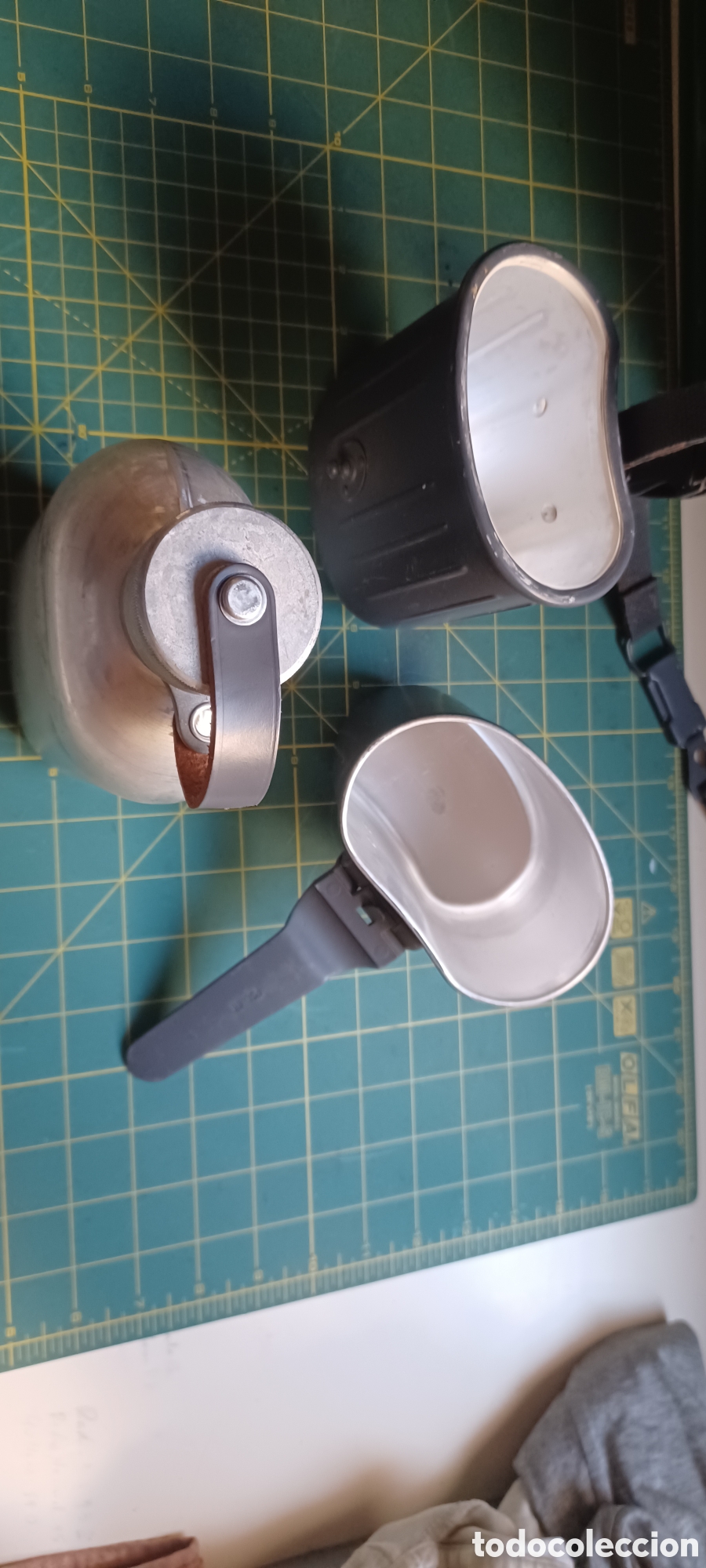 Vintage: Cantimplora alemana aluminio RDA y cazo - Foto 5