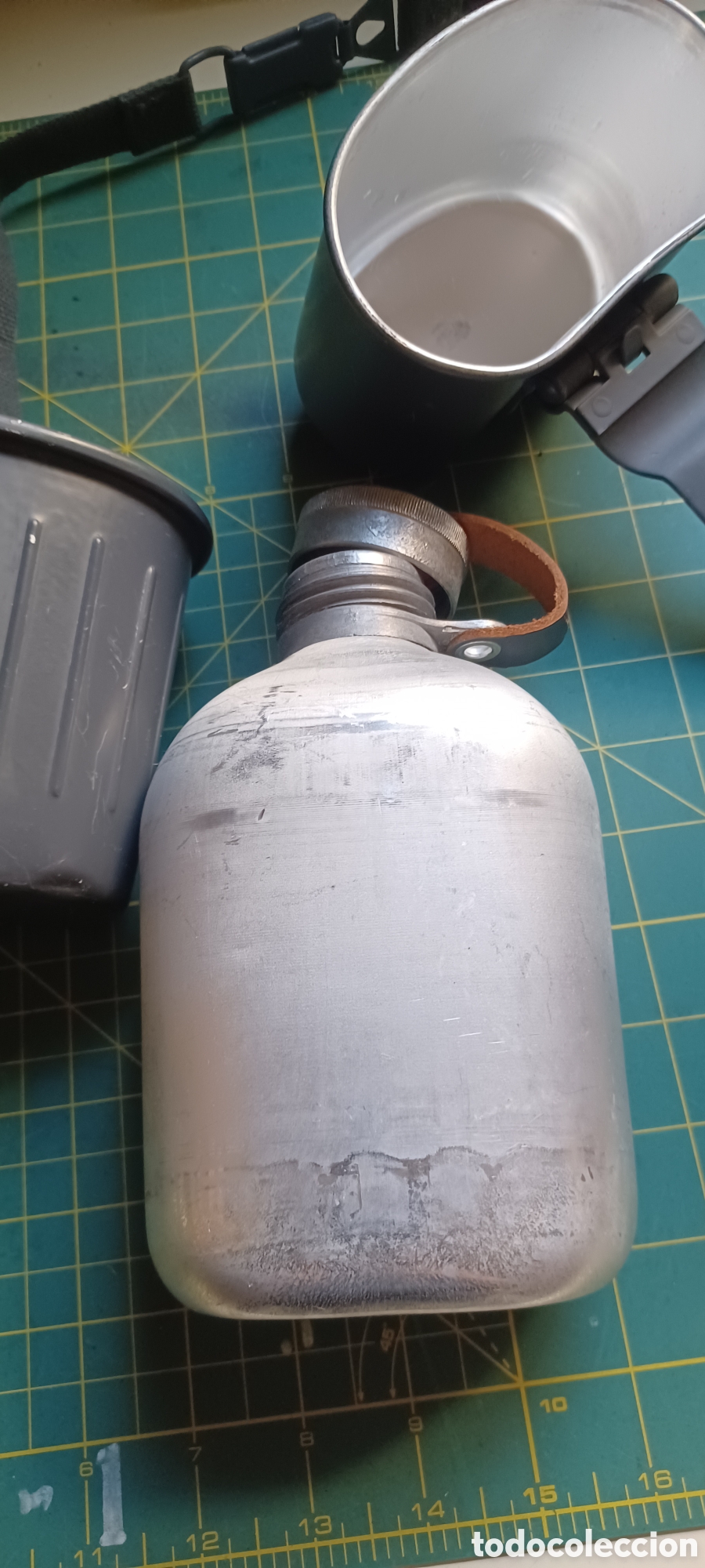 Vintage: Cantimplora alemana aluminio RDA y cazo - Foto 6