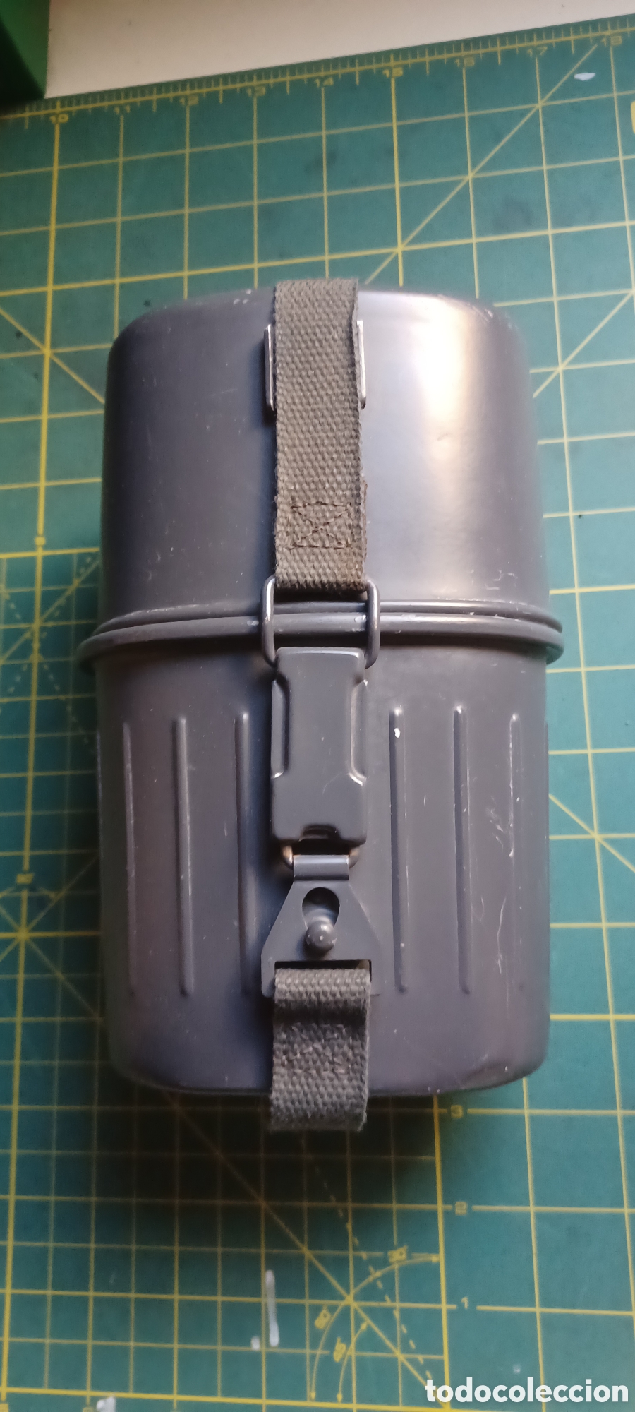 Vintage: Cantimplora alemana aluminio RDA y cazo - Foto 1