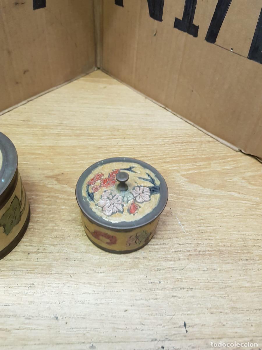 Vintage: LOTE DE 2 BOTES INDIOS DE BRONCE - Foto 3