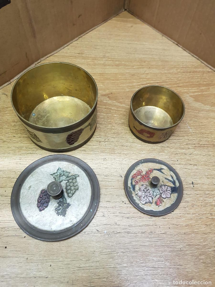 Vintage: LOTE DE 2 BOTES INDIOS DE BRONCE - Foto 4