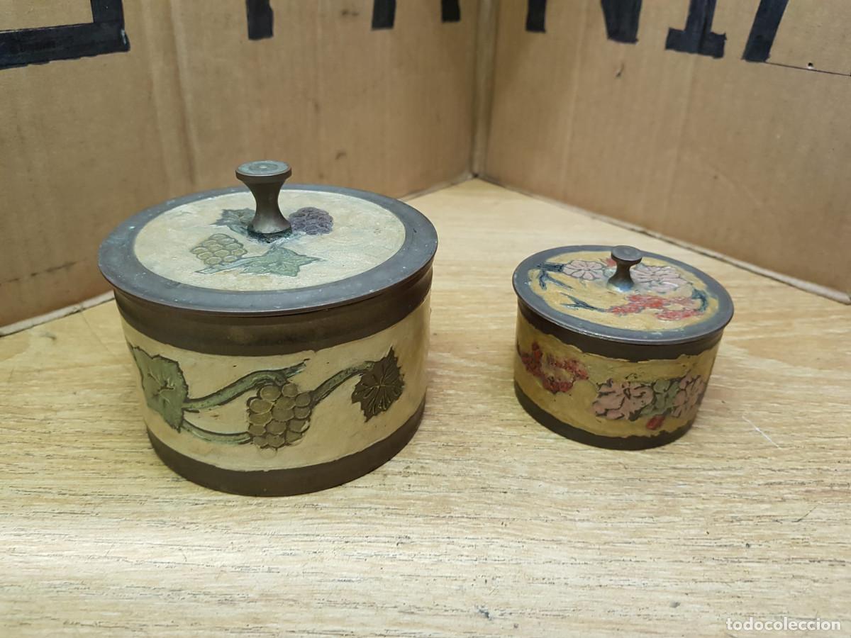 Vintage: LOTE DE 2 BOTES INDIOS DE BRONCE - Foto 6