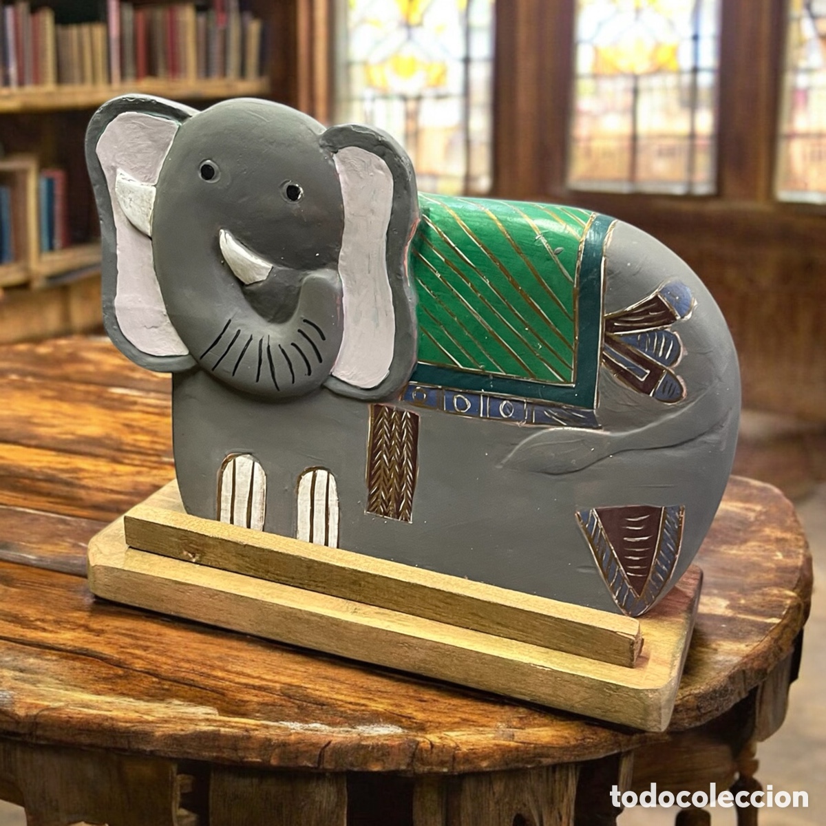 Vintage: Atril elefante de madera - Foto 1