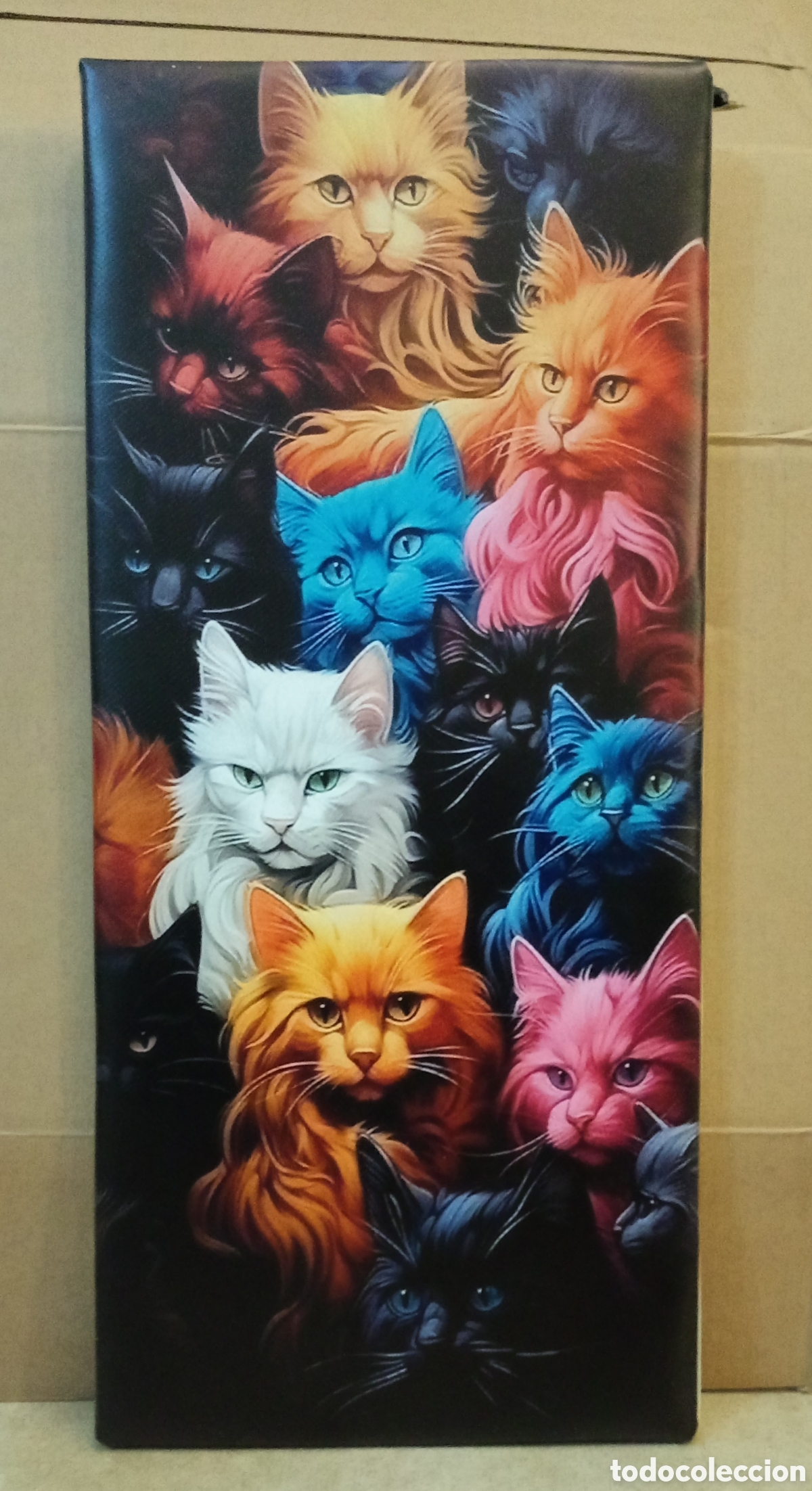Vintage: Cuadro cartel collage GATOS - Foto 1