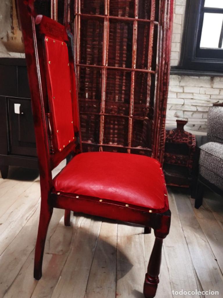 Vintage: silla vintage roja de piel - Foto 3