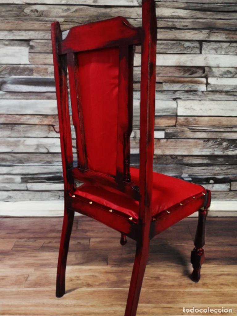 Vintage: silla vintage roja de piel - Foto 4