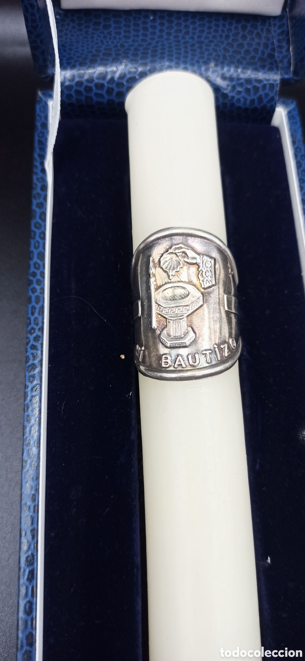 Vintage: Vela bautizo vitola plata en estuche - Foto 2