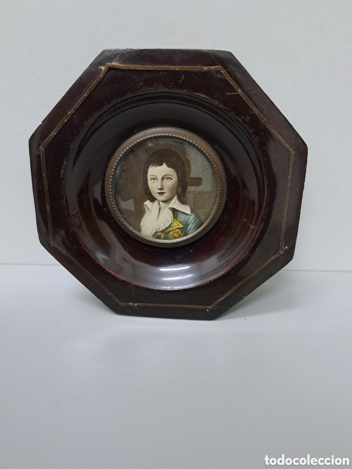 Vintage: Cuadro peque&ntilde;o de madera con foto - Foto 1