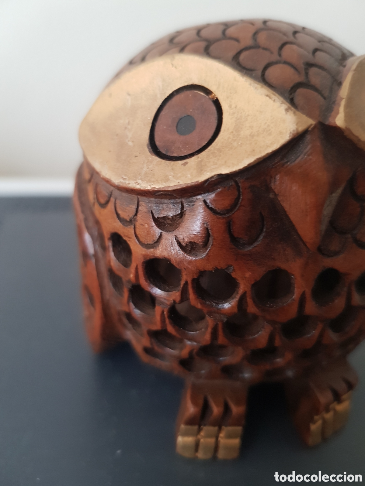 Vintage: B&uacute;ho tallado en madera calada. - Foto 2