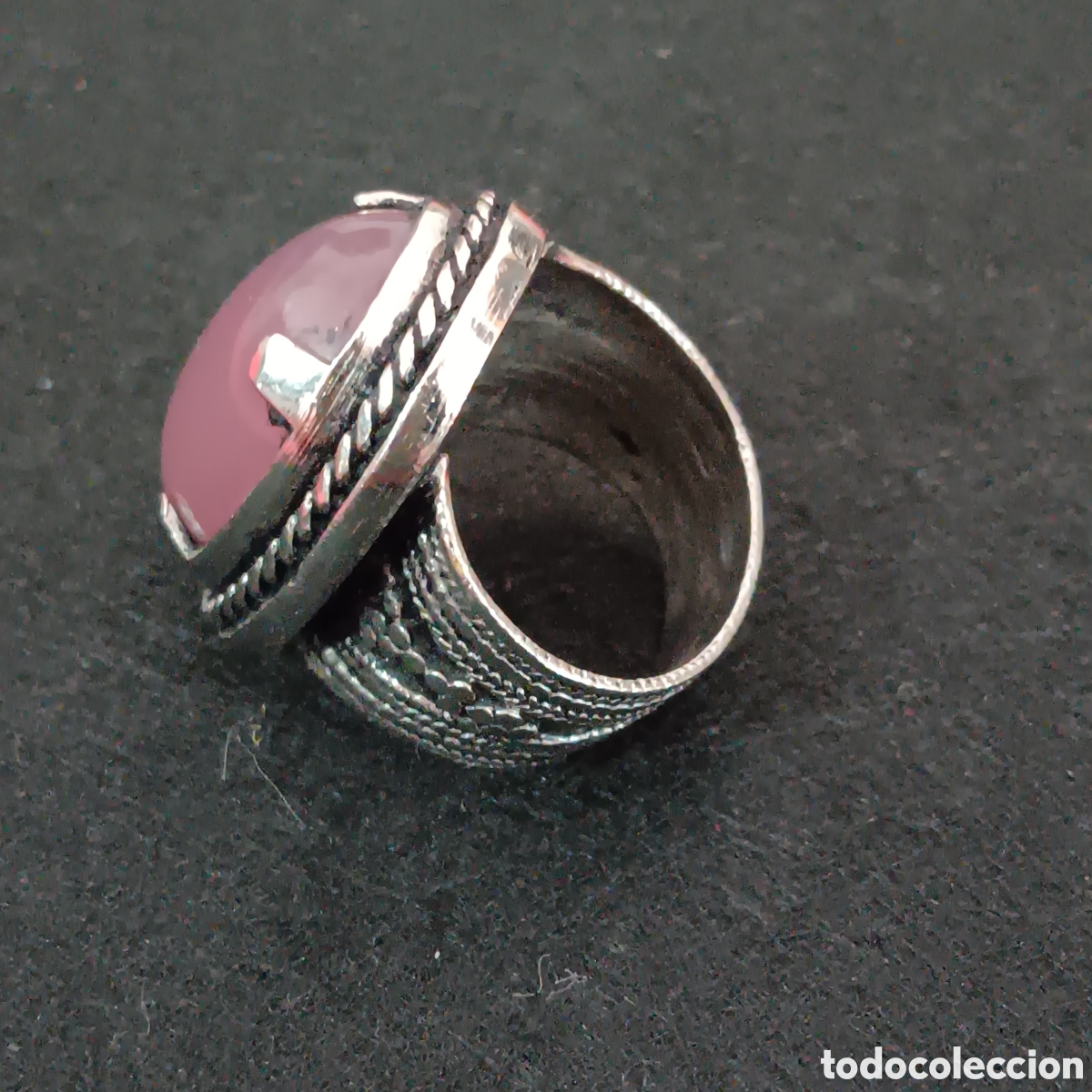 Vintage: Anillo cuarzo Rosa cabuchon - Foto 3