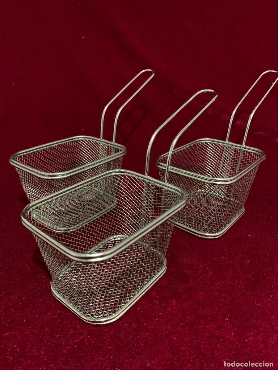 Vintage: MENAJE; LOTE 8 CESTOS ACERO INOXIDABLE PARA PRESENTACI&Oacute;N DE PINCHOS
