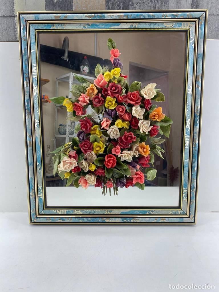 Vintage: CUADRO DE FLORES EN RELIEVE - Foto 2