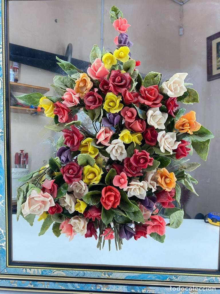 Vintage: CUADRO DE FLORES EN RELIEVE - Foto 5