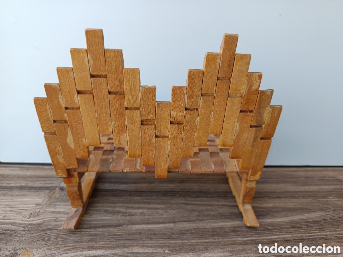 Vintage: Silla doble mecedora realizada con pinzas - Foto 4