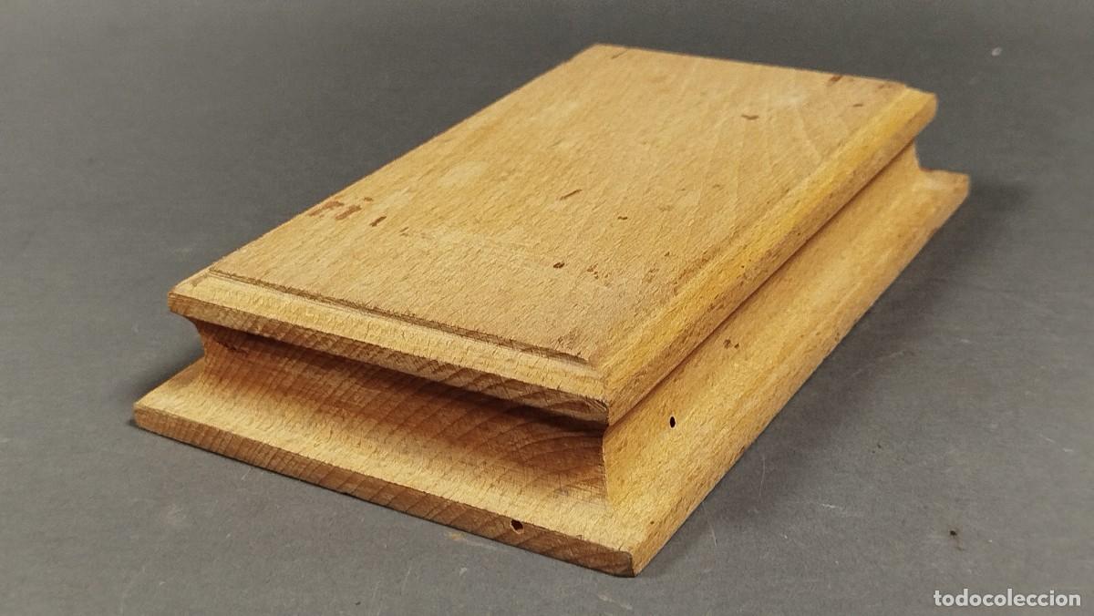 Vintage: BASE RECTANGULAR DE MADERA SIN BARNIZAR - Foto 2