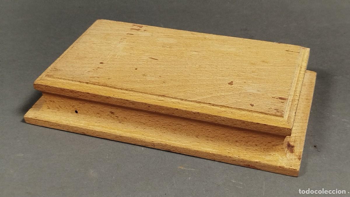 Vintage: BASE RECTANGULAR DE MADERA SIN BARNIZAR - Foto 3