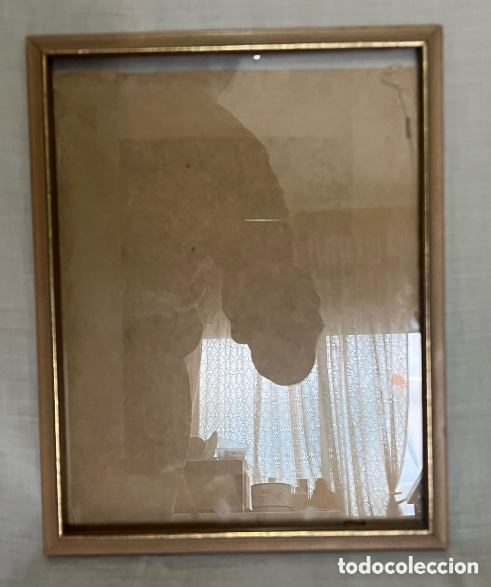 Vintage: MARCO DE MADERA CON CRISTAL 30,5 c 24 cm - Foto 1