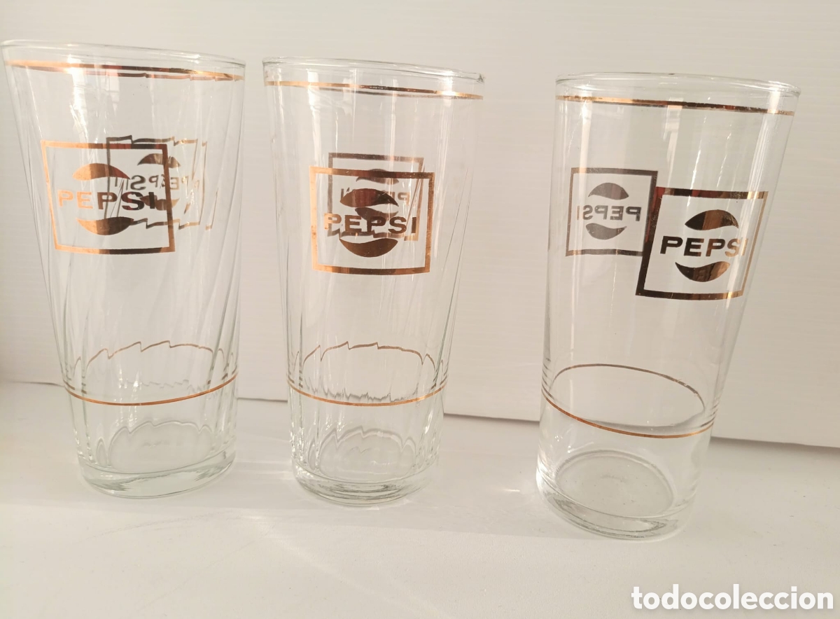 Vintage: 3 vasos de cristal PEPSI - Foto 3