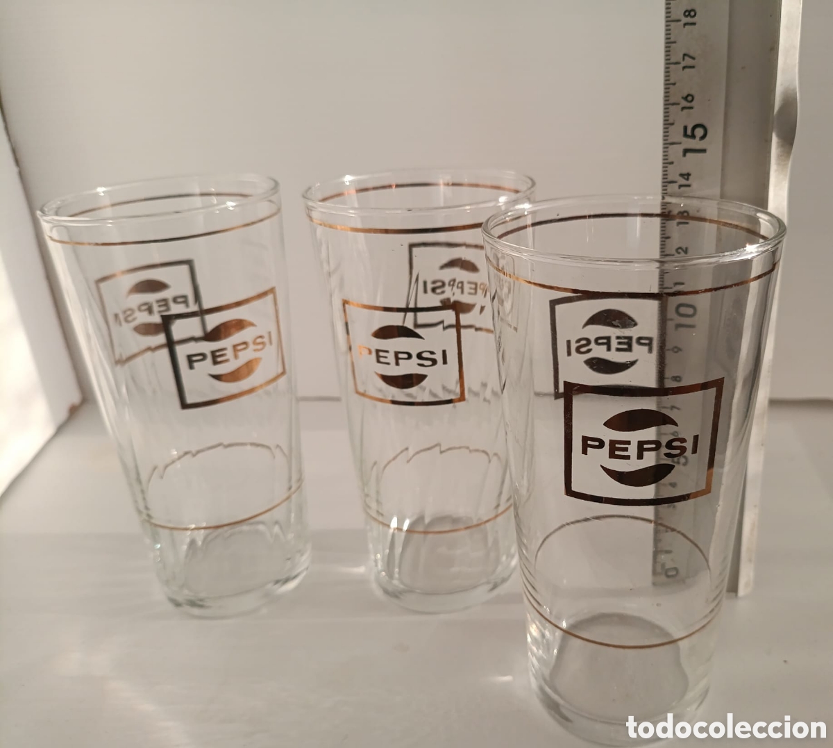 Vintage: 3 vasos de cristal PEPSI - Foto 4