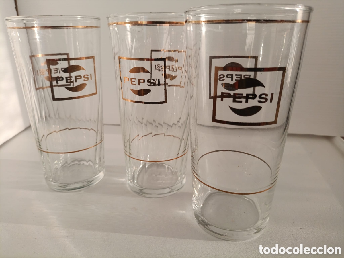 Vintage: 3 vasos de cristal PEPSI - Foto 1