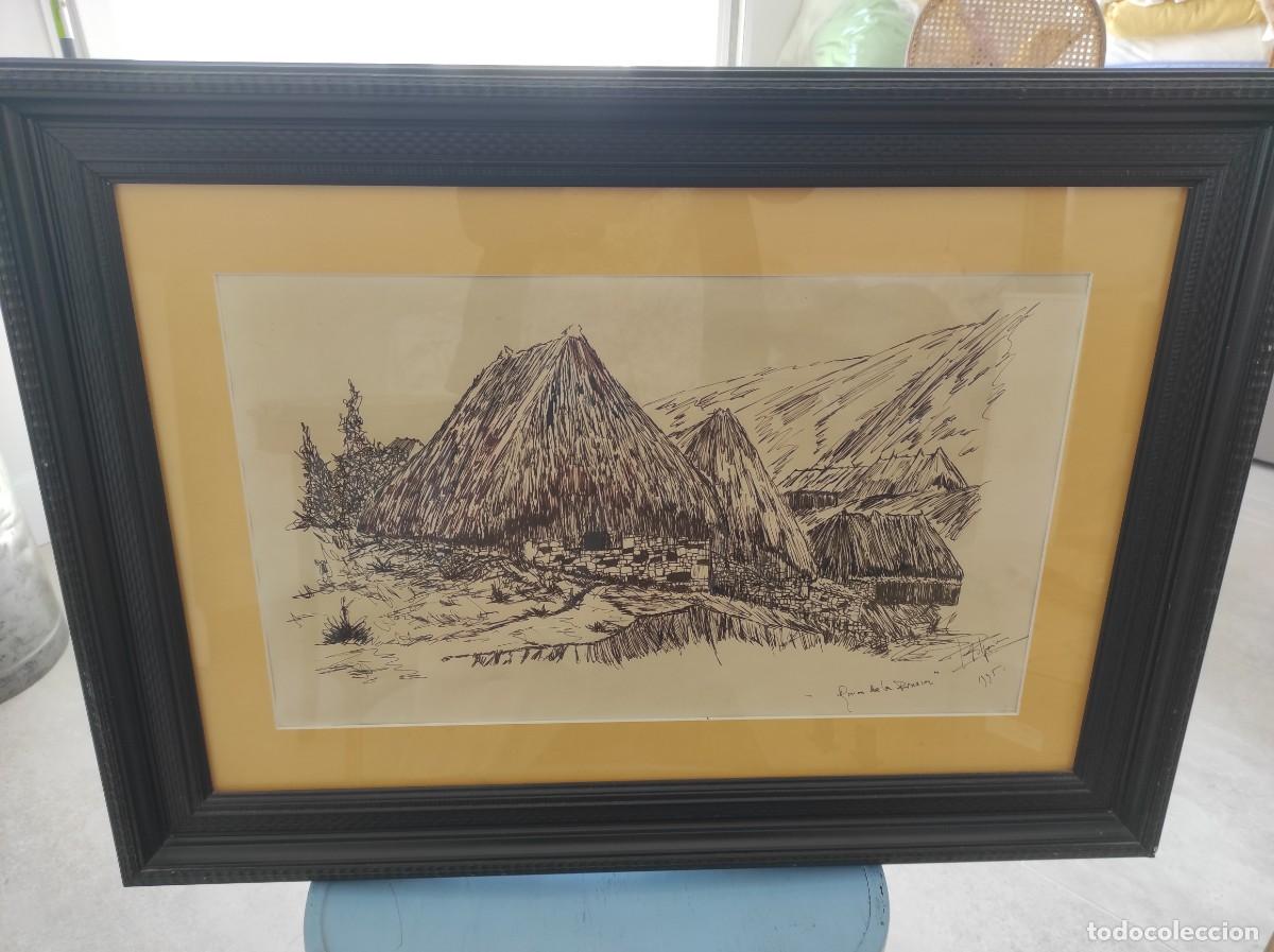 Vintage: Cuadro pintado a mano plumilla - Foto 1