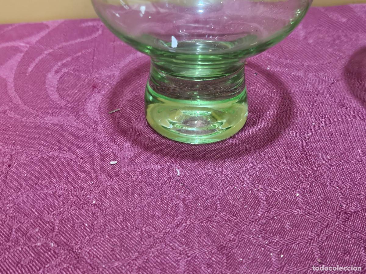 Vintage: 3 vasos de cristal verde - Foto 3