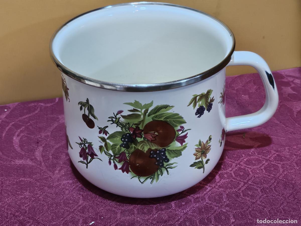 Vintage: jarra de leche de laton ceramicado - Foto 1