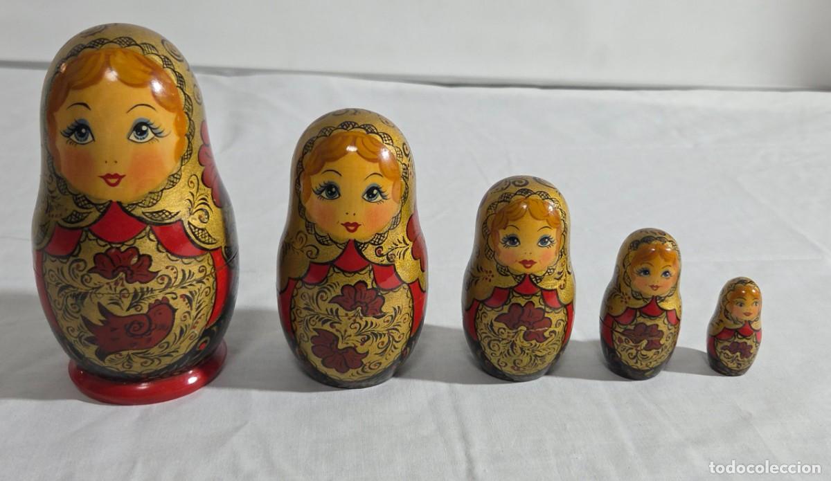 Vintage: Mu&ntilde;eca rusa matrioska 5 piezas - Foto 1