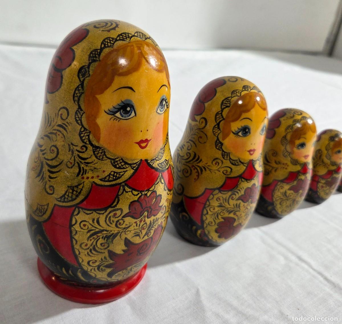 Vintage: Mu&ntilde;eca rusa matrioska 5 piezas - Foto 5