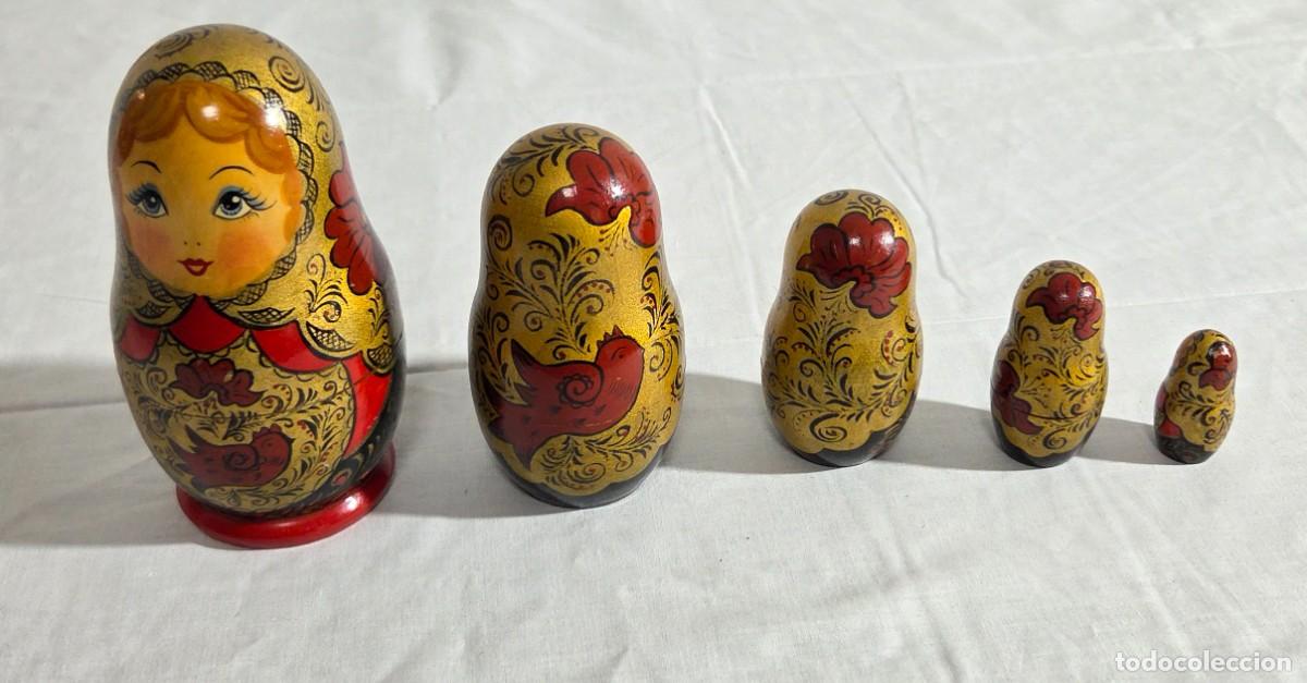 Vintage: Mu&ntilde;eca rusa matrioska 5 piezas - Foto 7