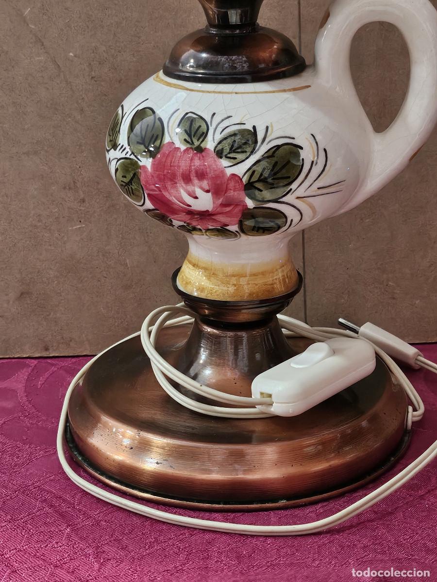 Vintage: lampara de ceramica y cristal - Foto 3