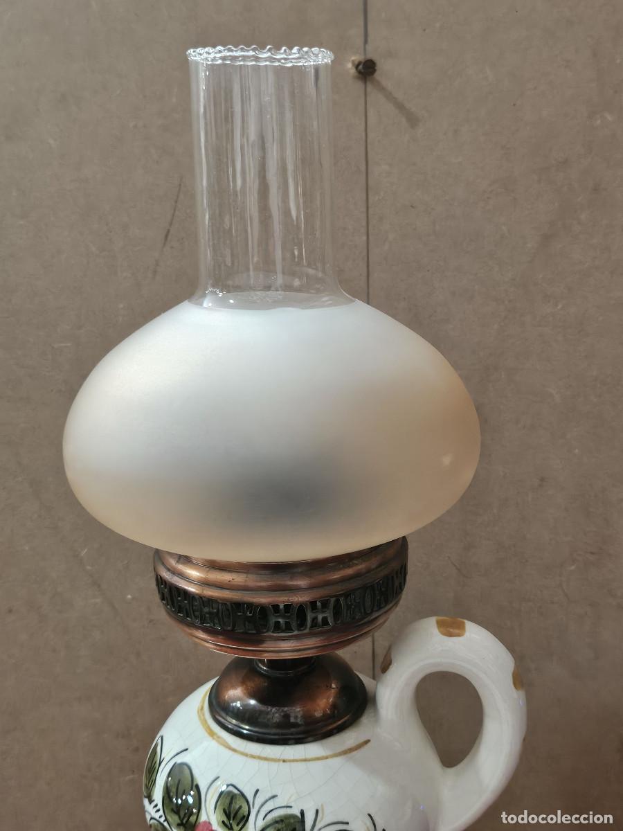 Vintage: lampara de ceramica y cristal - Foto 4