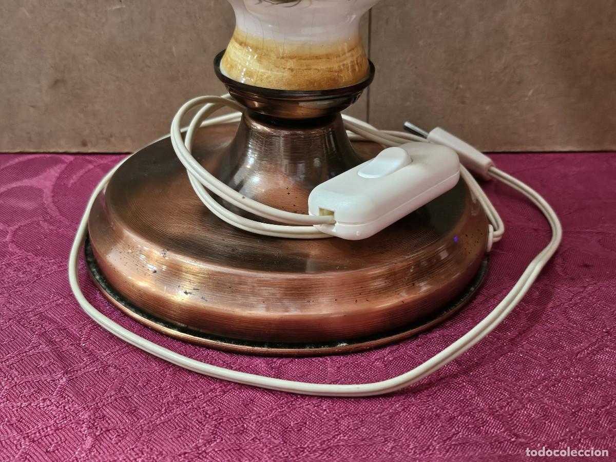 Vintage: lampara de ceramica y cristal - Foto 6