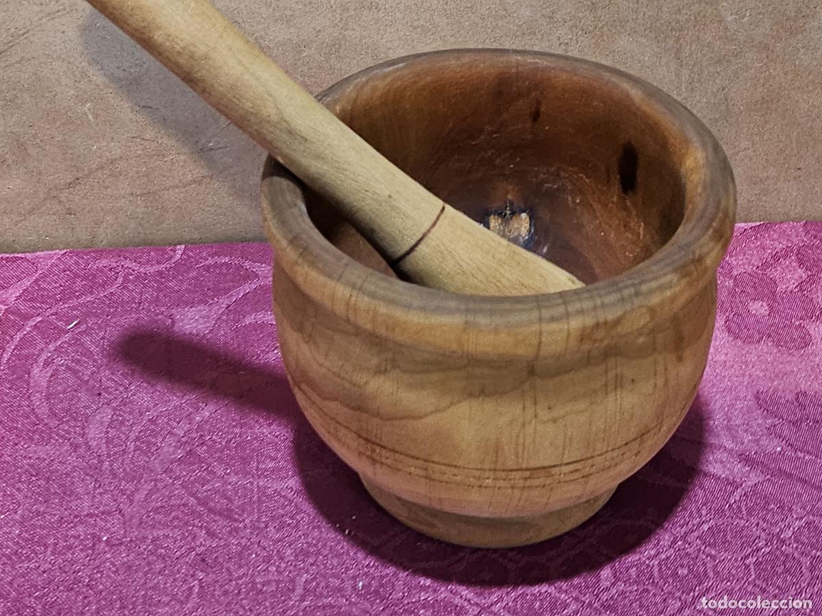 Vintage: mortero grande de madera - Foto 2