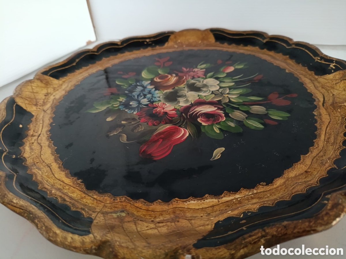 Vintage: Bandeja florentina pintada a mano - Foto 3