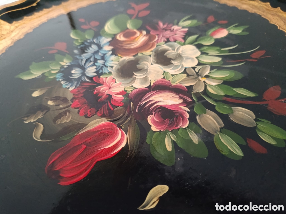 Vintage: Bandeja florentina pintada a mano - Foto 4