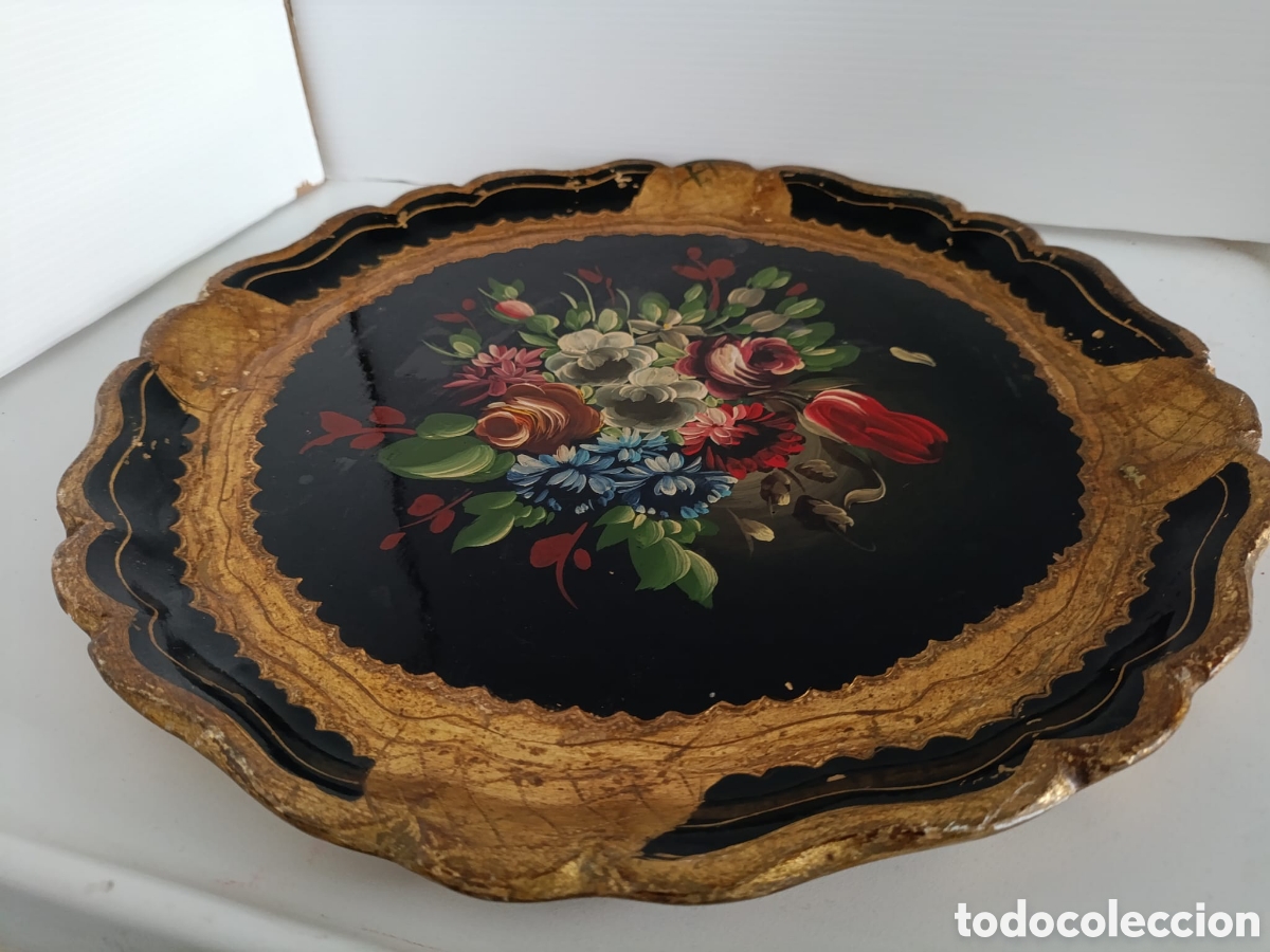 Vintage: Bandeja florentina pintada a mano - Foto 6