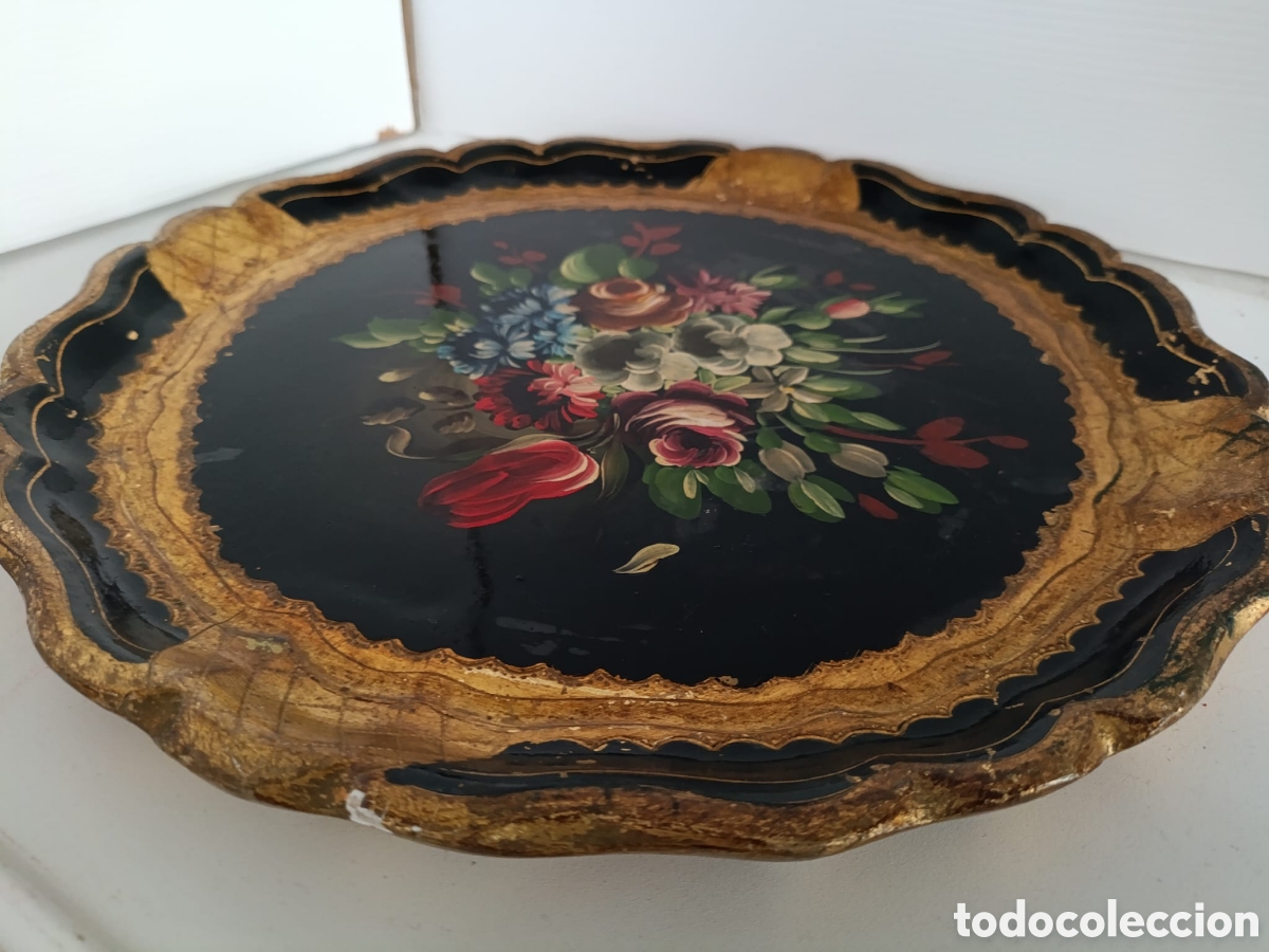 Vintage: Bandeja florentina pintada a mano - Foto 7