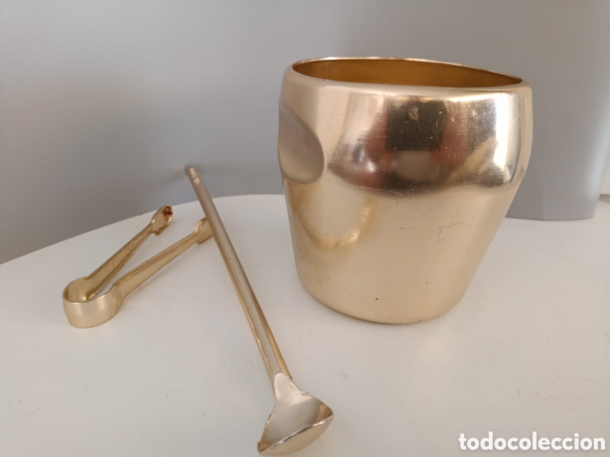 Vintage: Cubitera CINZANO dorada con accesorios - Foto 5