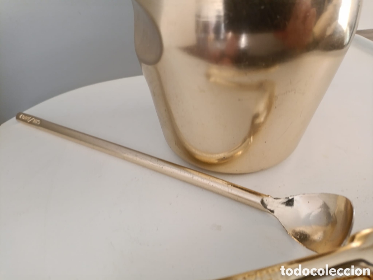 Vintage: Cubitera CINZANO dorada con accesorios - Foto 10