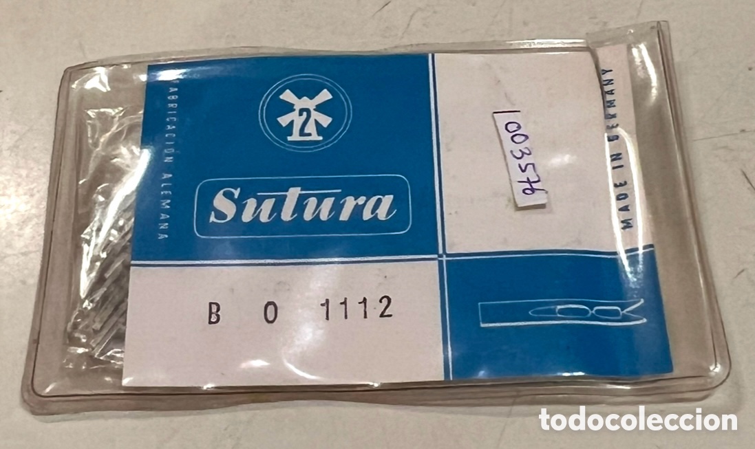 Vintage: Juego de 12 agujas quir&uacute;rgicas. Made in Germany. A&ntilde;os 70.