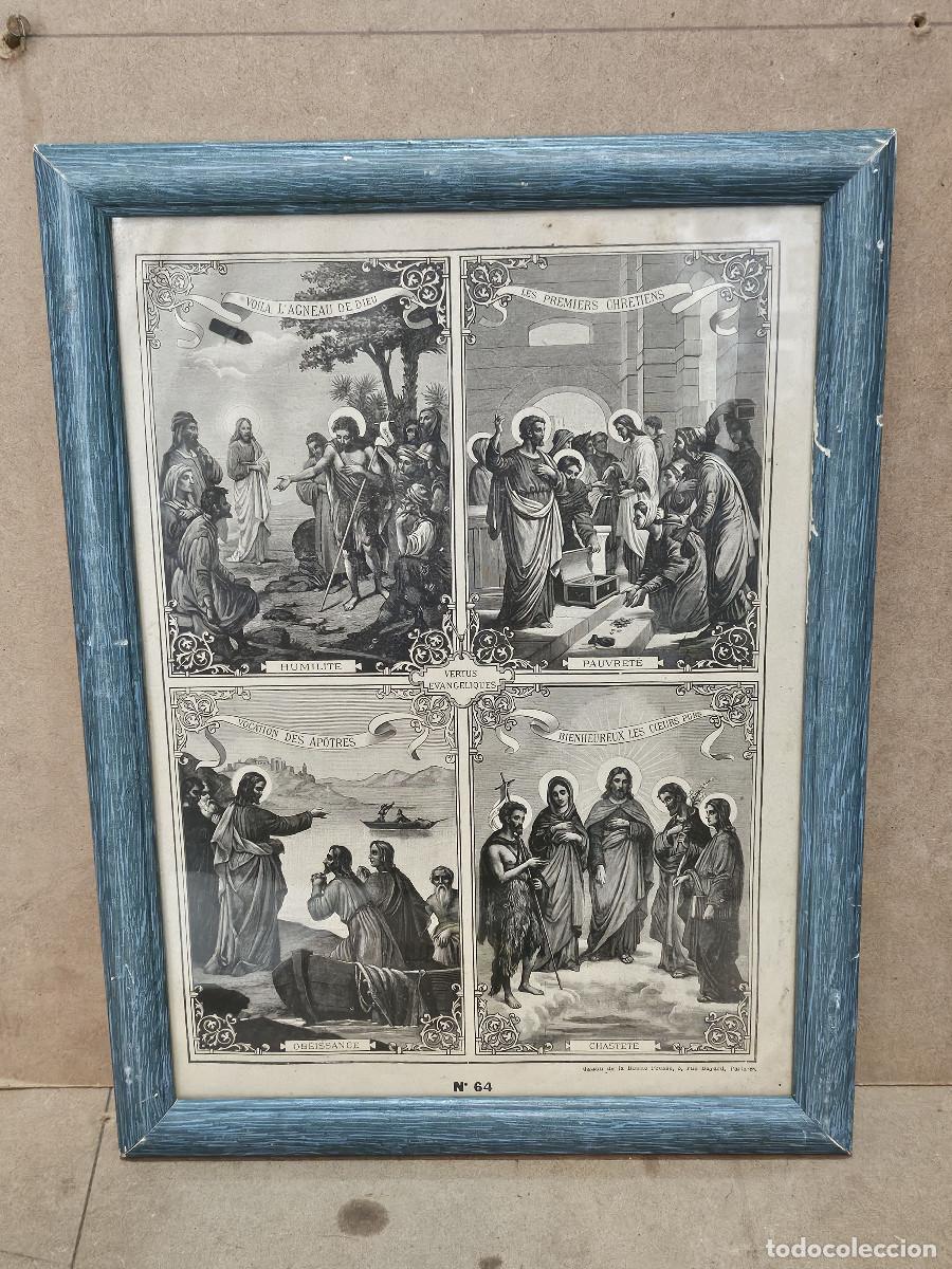 Vintage: cuadro con lamina religiosa antigua - Foto 1
