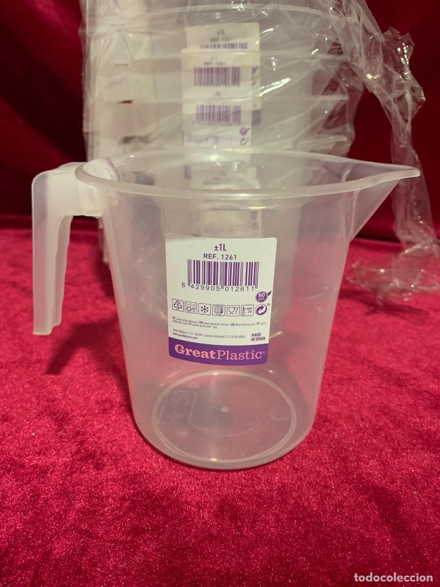 Vintage: MENAJE; JARRA GRADUADORA TRANSPARENTE 1 LITRO.