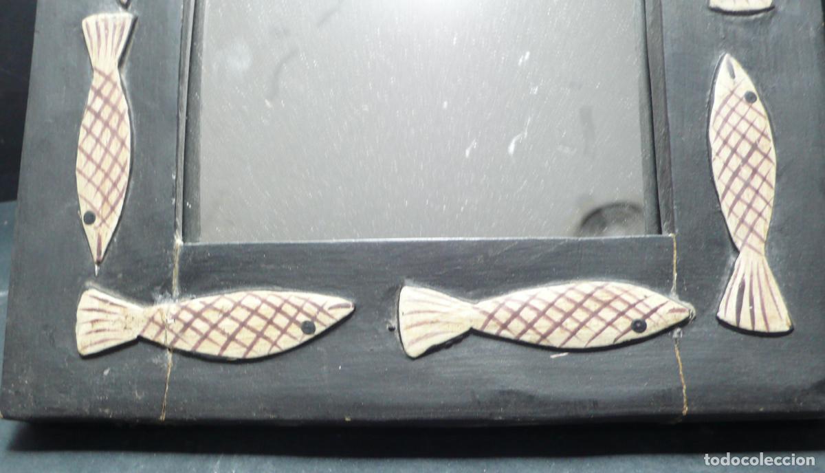 Vintage: PEQUE&Ntilde;O ESPEJO CON PECES - Foto 2