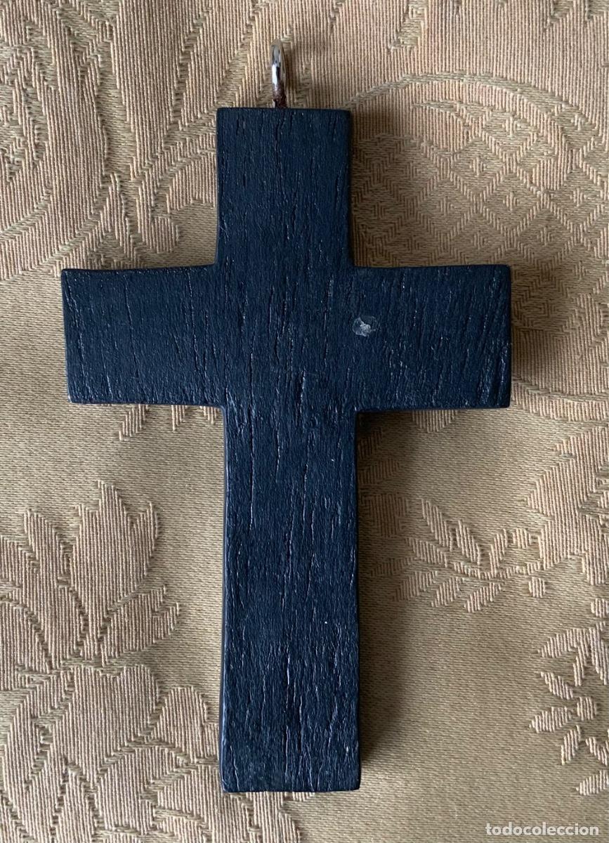 Vintage: CRUZ DE MADERA CON FLORES MEXICO - Foto 3