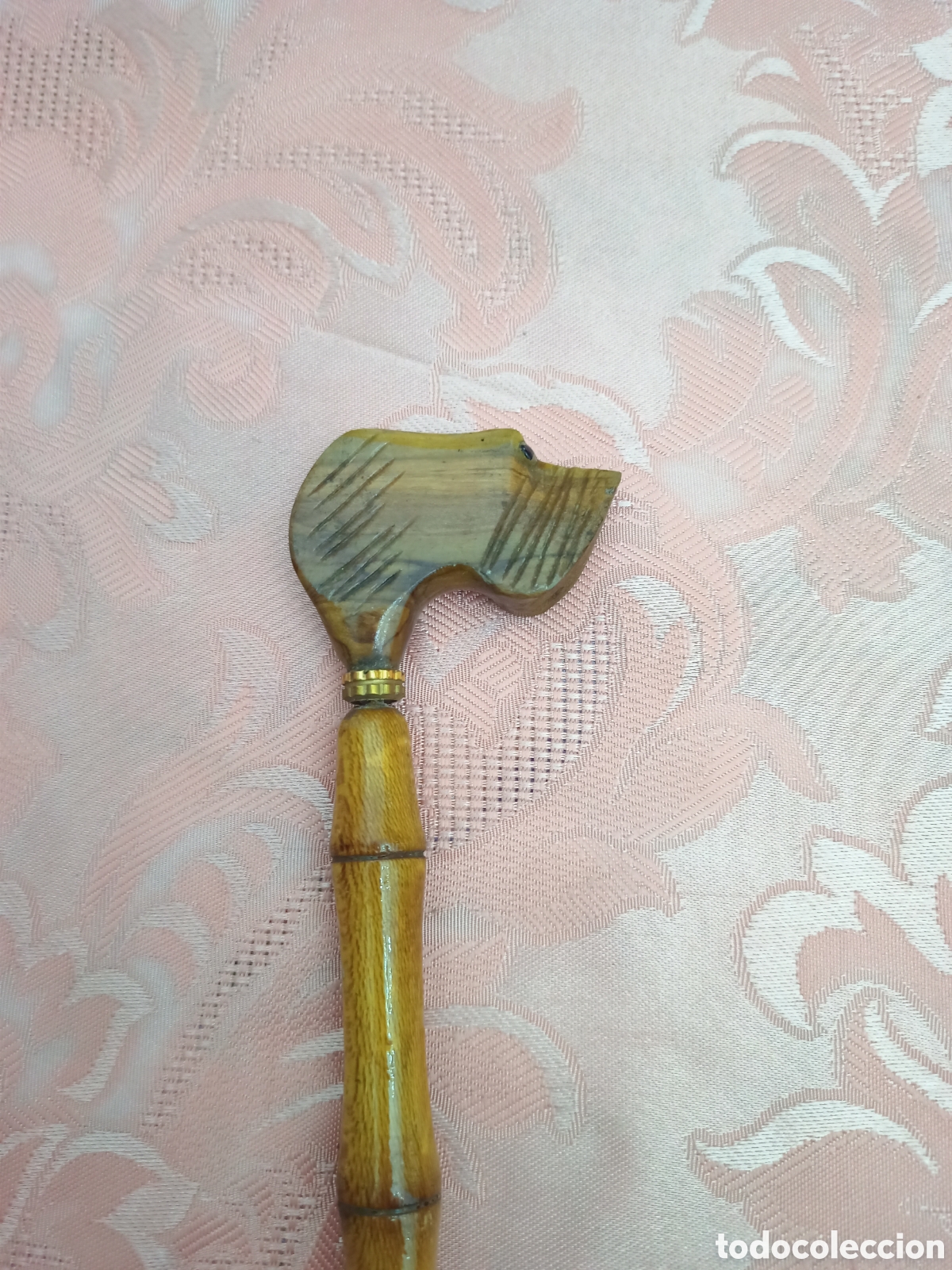 Vintage: Antiguo mango de paraguas tallado , de madera. - Foto 1