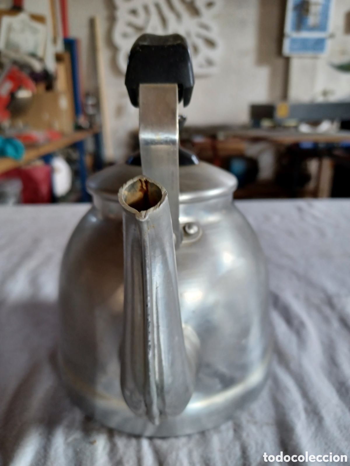 Vintage: Tetera de aluminio a&ntilde;os 60. - Foto 2